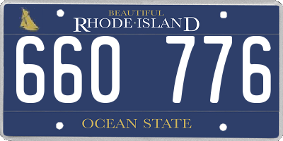 RI license plate 660776
