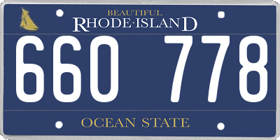 RI license plate 660778