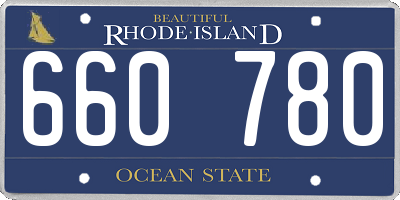 RI license plate 660780