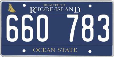 RI license plate 660783