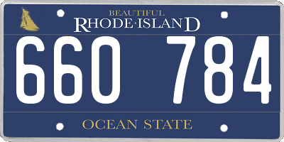 RI license plate 660784