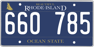 RI license plate 660785