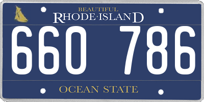 RI license plate 660786