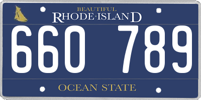 RI license plate 660789