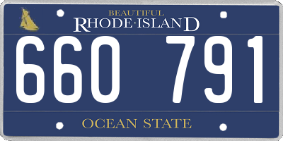 RI license plate 660791