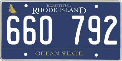 RI license plate 660792