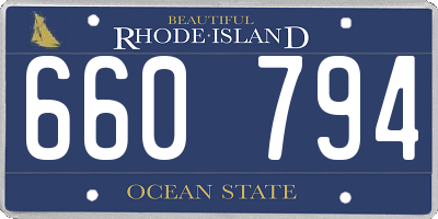 RI license plate 660794