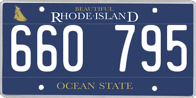 RI license plate 660795
