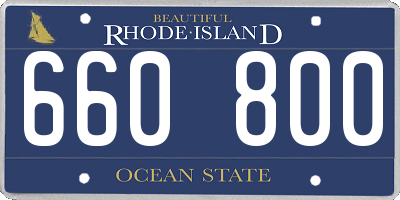 RI license plate 660800