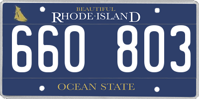 RI license plate 660803