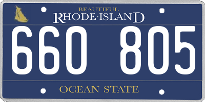 RI license plate 660805