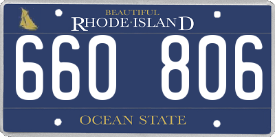 RI license plate 660806
