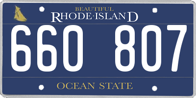 RI license plate 660807