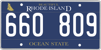 RI license plate 660809