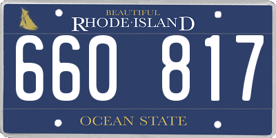 RI license plate 660817