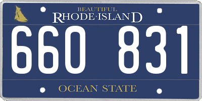 RI license plate 660831