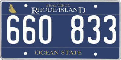 RI license plate 660833