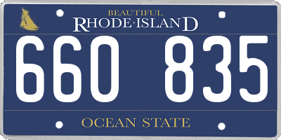 RI license plate 660835