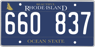 RI license plate 660837