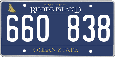 RI license plate 660838