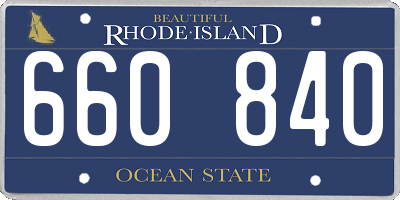 RI license plate 660840
