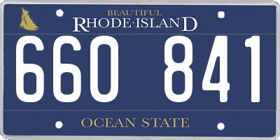 RI license plate 660841