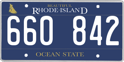 RI license plate 660842