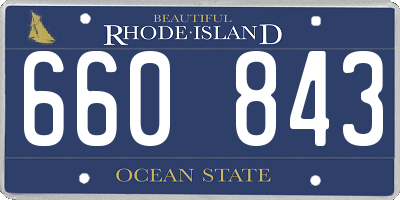 RI license plate 660843