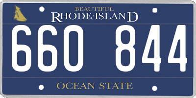 RI license plate 660844