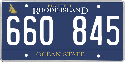 RI license plate 660845