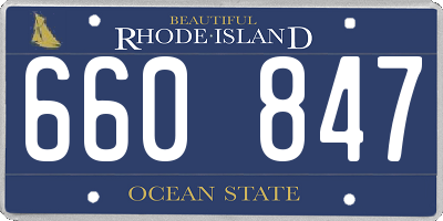 RI license plate 660847