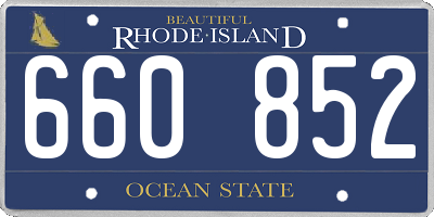 RI license plate 660852