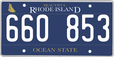 RI license plate 660853