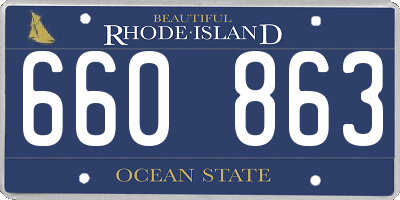 RI license plate 660863