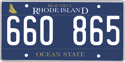 RI license plate 660865