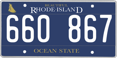 RI license plate 660867