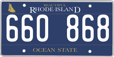 RI license plate 660868