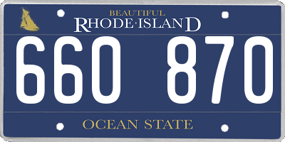 RI license plate 660870