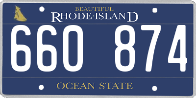 RI license plate 660874