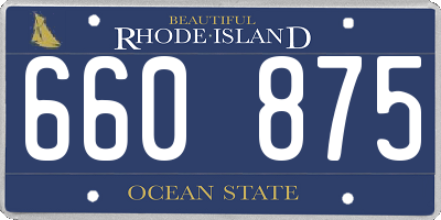 RI license plate 660875
