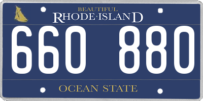 RI license plate 660880