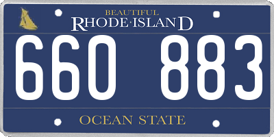 RI license plate 660883