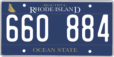 RI license plate 660884