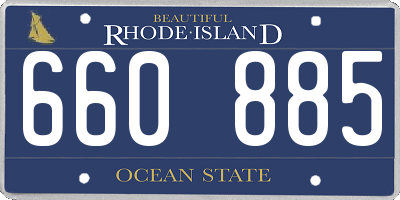 RI license plate 660885