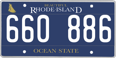 RI license plate 660886