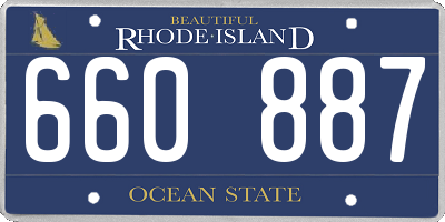 RI license plate 660887