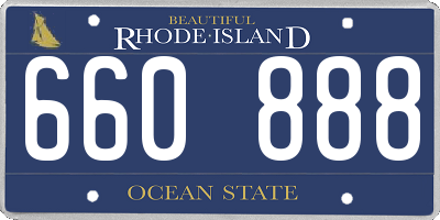 RI license plate 660888