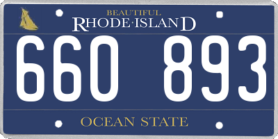 RI license plate 660893