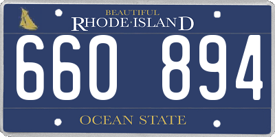 RI license plate 660894