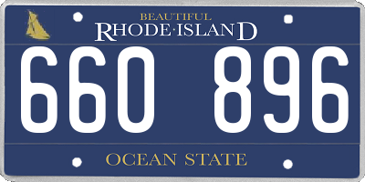 RI license plate 660896